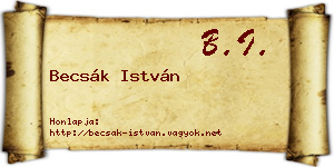 Becsák István névjegykártya