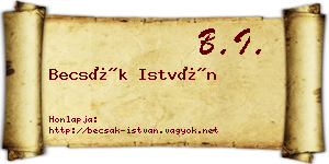Becsák István névjegykártya