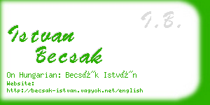 istvan becsak business card